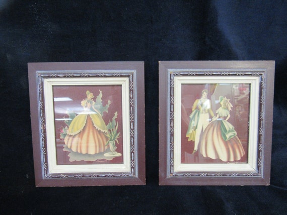 Turner framed prints mid century pair