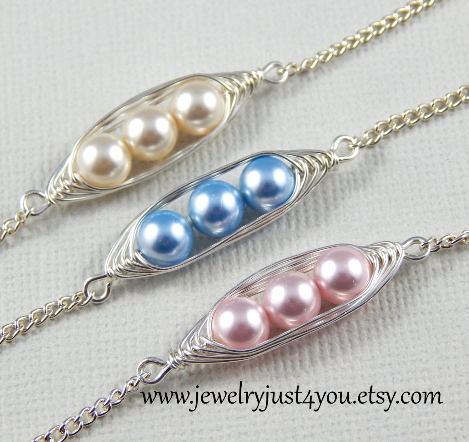 Three Peas In A Pod Best friend Bracelet Set Select Your