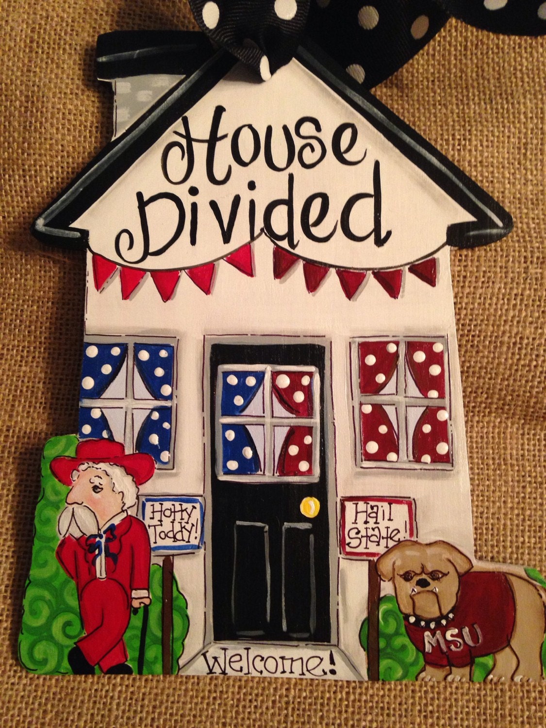 Ole Miss / Mississippi State house divided ornament