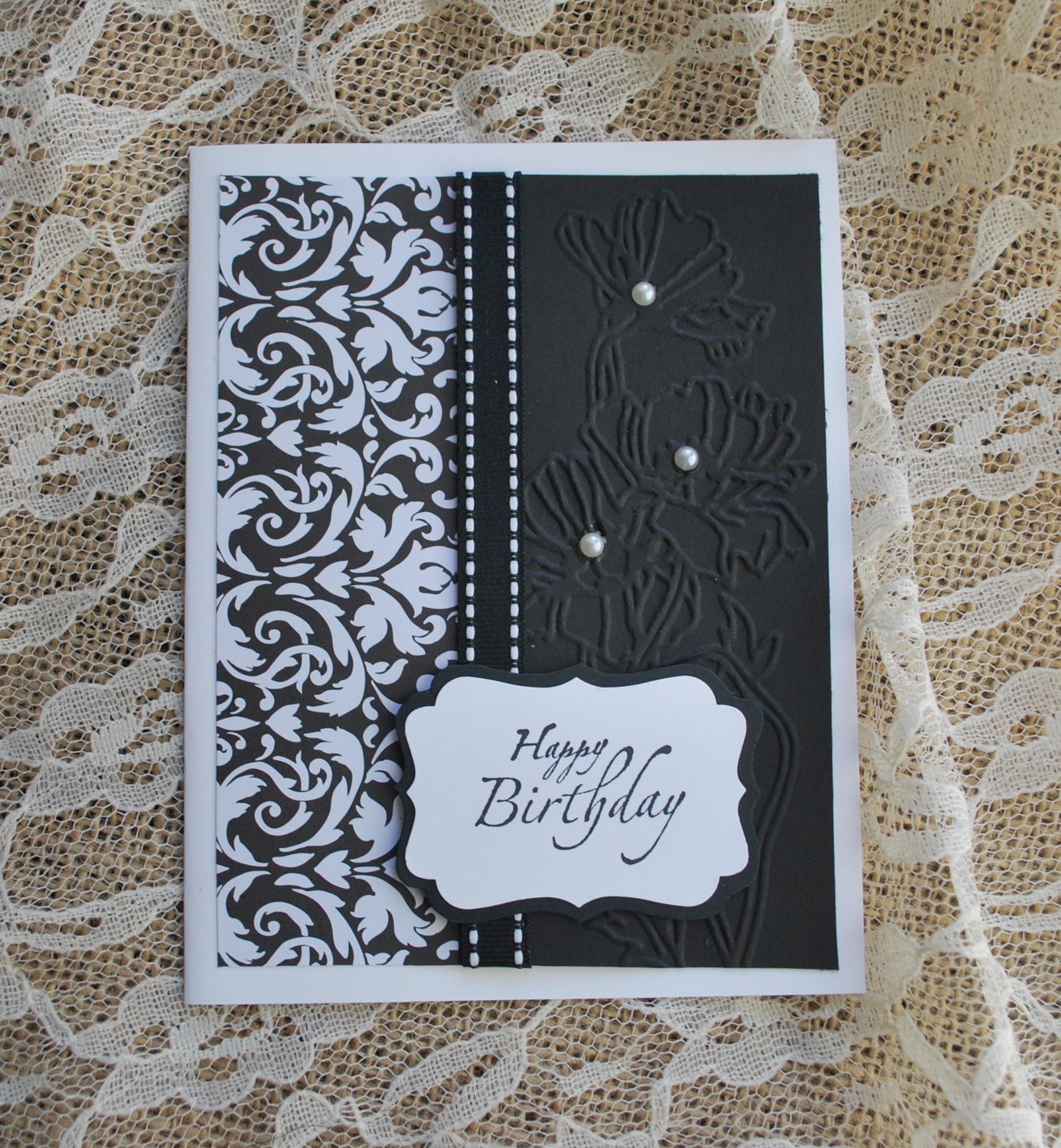 Handmade Greeting Card: Birthday card black and white