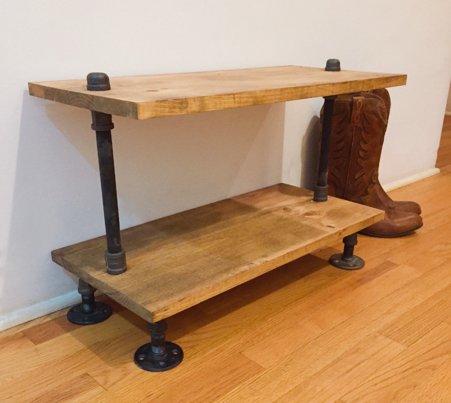 Industrial shoe rack Reclaimed wood metal shoe rack. Classy