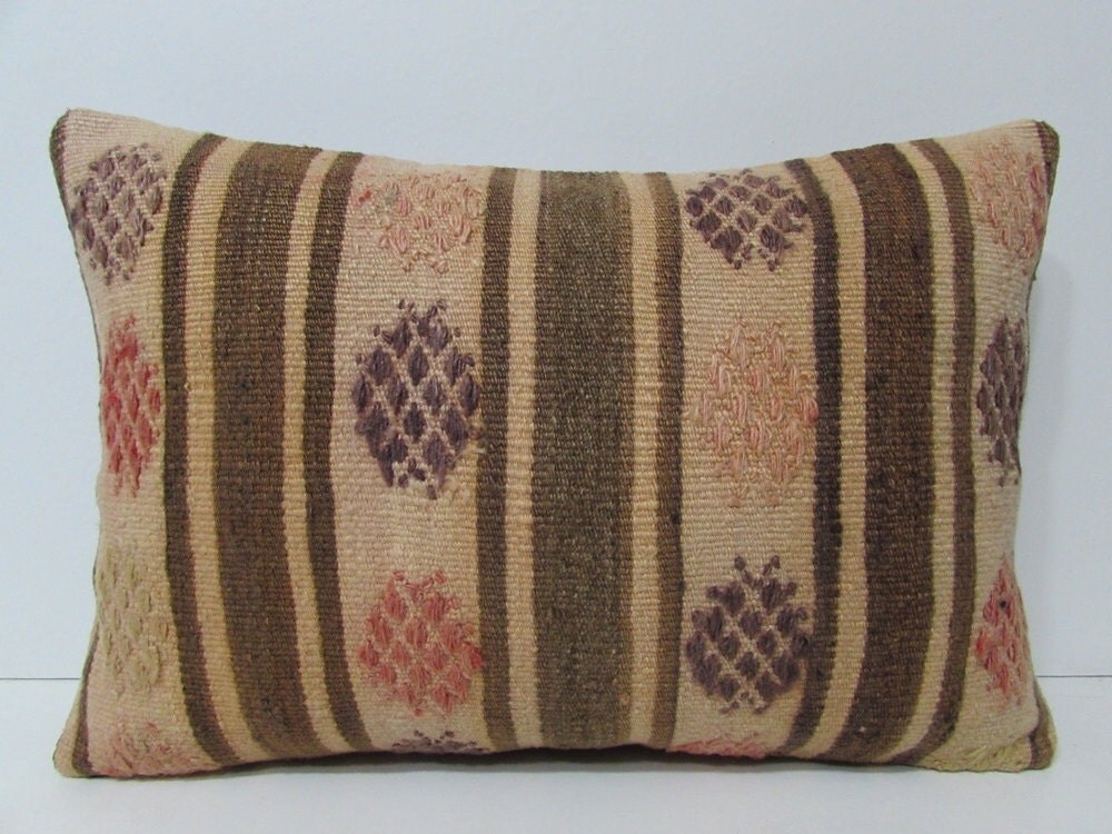 16x24 bolster kilim pillow brown throw by DECOLICKILIMPILLOWS