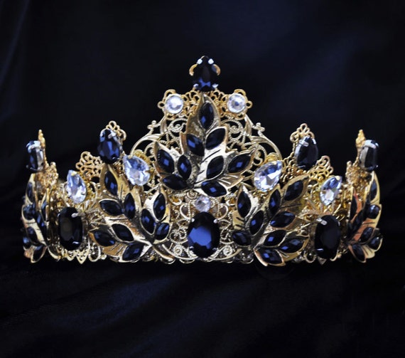 Gold Crown Black Crown Queen Crown Golden by Elviejewelrydreams