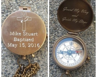 baptism gift, baptism, baptism day gift, confirmation, christening gifts, engraved compass, personalized compass, confirmation gift