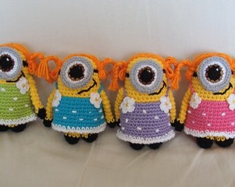 Items similar to Keychain minion, amigurumi minion ...
