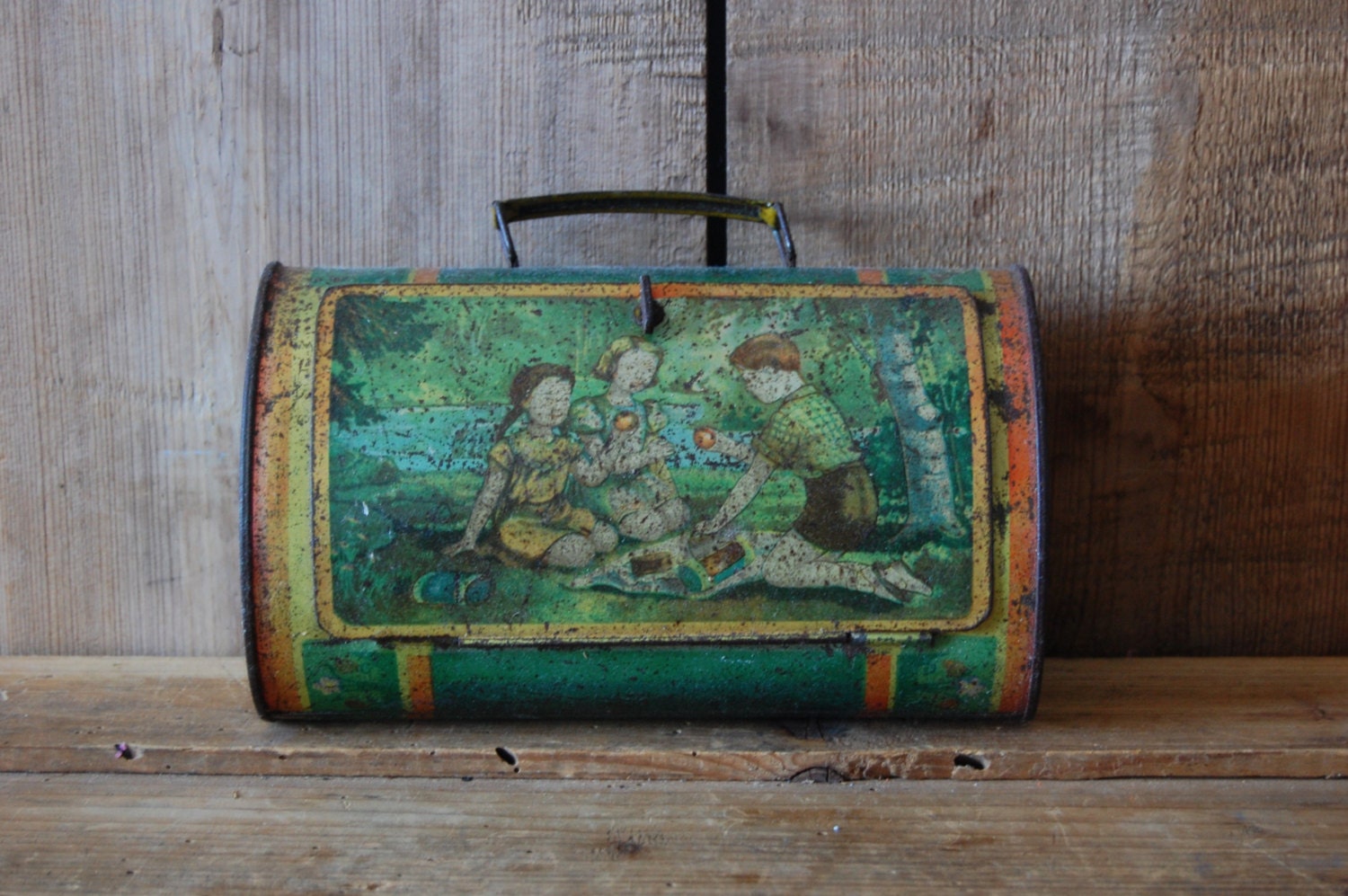 Vintage suitcase Small tin suitcase Tin by TallinnVintage on Etsy