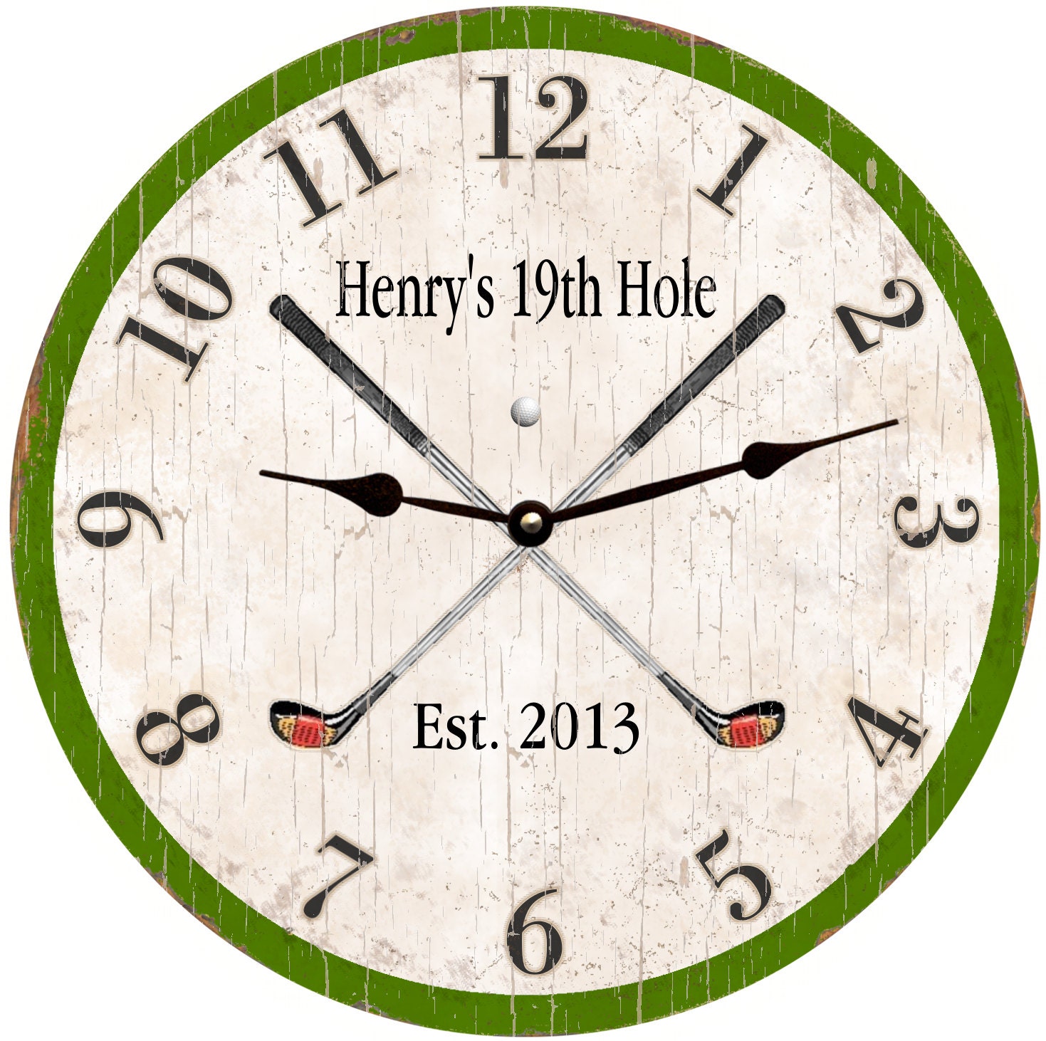 Oversized Golf Clock Personalized Golf Clock