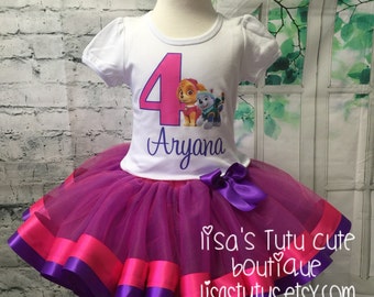Paw Patrol outfit, Paw Patrol birthday outfit, paw patrol birthday, Sky and Everest birthday, paw patrol tutu, Paw patrol shirt, sky shirt