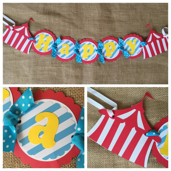 Circus Birthday Banner, Circus Party Banner, Circus Birthday ...