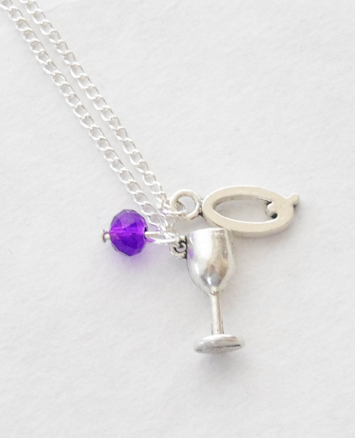 Wineglass Necklace Personalized 3D Wine by SmittenKittenKendall