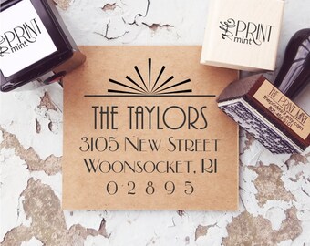Address Stamp 1920's, Return Address Stamp, 1920's Wedding Stamp, Great Gatsby Stamp, Wedding Address Stamp 10201