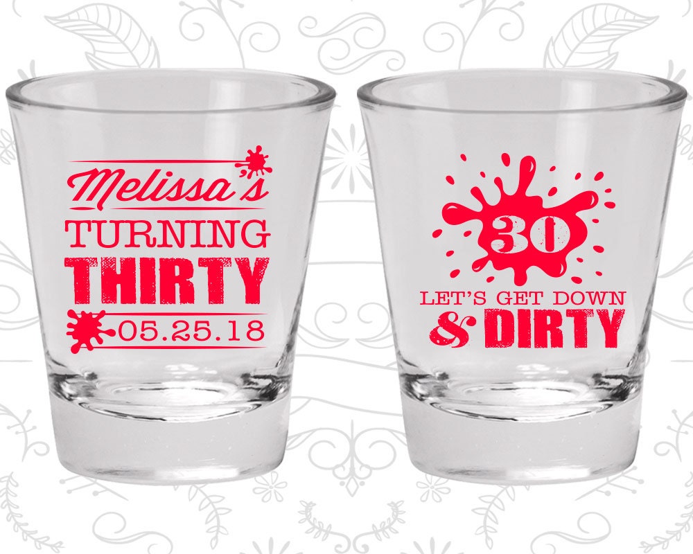 30th Birthday Shot Glasses Custom Birthday Glasses Lets Get