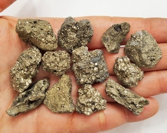 Small Golden Pyrite Stones, Raw Natural Stones, Jewelry Supplies, Small Semi Precious Stones, Chunky Gold Pyrite Cluster