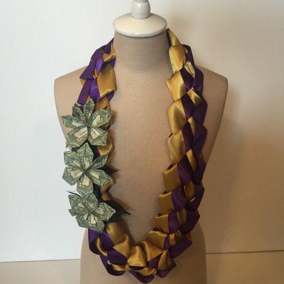 Graduation Money Ribbon Lei-3x Flowers w/ by TheLittleLaceBow