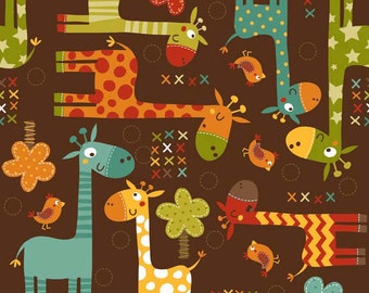 Giraffe Crossing Main Brown C2850-Brown by Riley Blake Designers for Riley Blake Designs