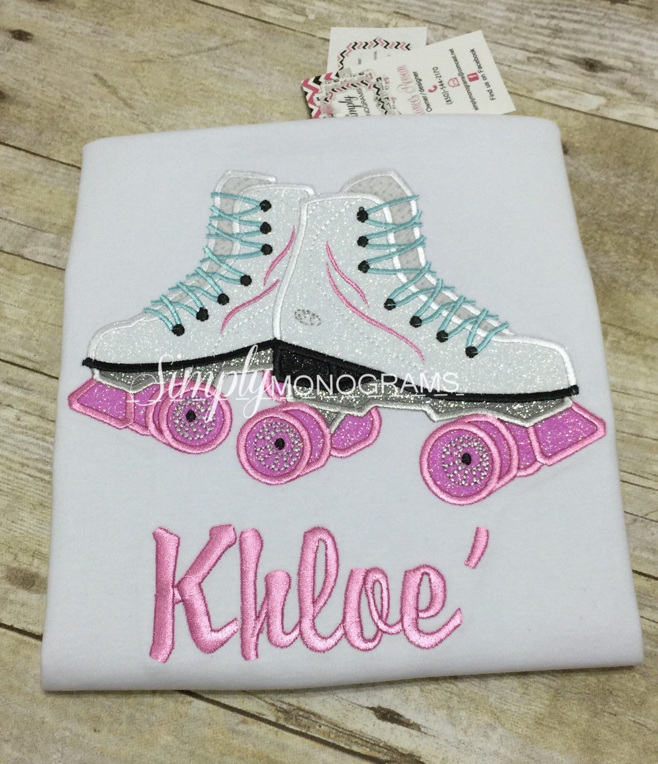 Roller Skates Appliqued Shirt Custom Roller Skate Shirt