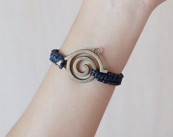 Naruto bracelet,Personalized bracelet,Hand stamped bracelet,Name bracelet, Adjustable bracelet, Design your own style