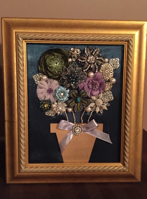 Beautiful Framed Vintage Jewelry Art by VintageTreasureDesig