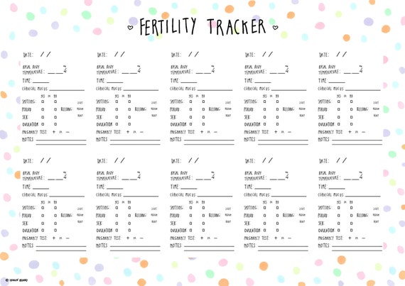 COMBO PACK Printable Fertility Tracker and by HanginAroundDigital