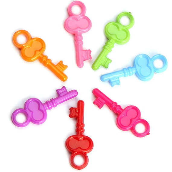 300pcs 7/8'' Mixed Color Plastic Keys Small bird toy
