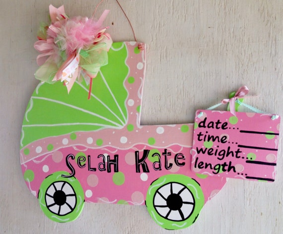 Baby Carriage Door Hanger/Hospital Door Hanger* Hand Painted Wood ... Baby Carriage Door Hanger/Hospital Door Hanger* Hand Painted Wood ...