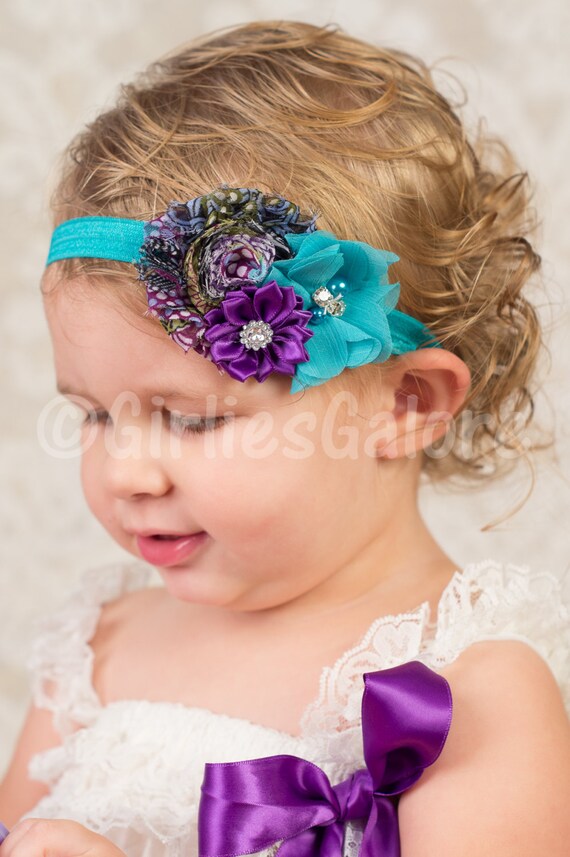 1pcs teal peacock headband shabby chiffon flower headband teal purple peacock headband shabby chic baby headband baby 1pcs teal peacock headband shabby chiffon flower headband teal purple peacock headband shabby chic baby headband baby