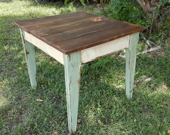 Wood table - Side table - living room table - Handmade Reclaimed Wood Farmhouse Side Table