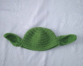 Yoda Hat - Crochet Star Wars Yoda Costume Hat - Kids Star Wars Costume - Comic-Con Costume - Baby Cosplay - Baby Star Wars - Newborn
