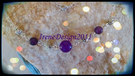 Handmade Silver Jewelry Set with Facetted Amethyst by IreneDesign2011