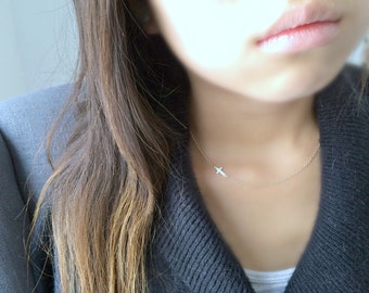 cross choker 925 sterling silver cross Necklace tiny cross necklace cross choker necklace cross choker silver gold cross jewelry tiny cross