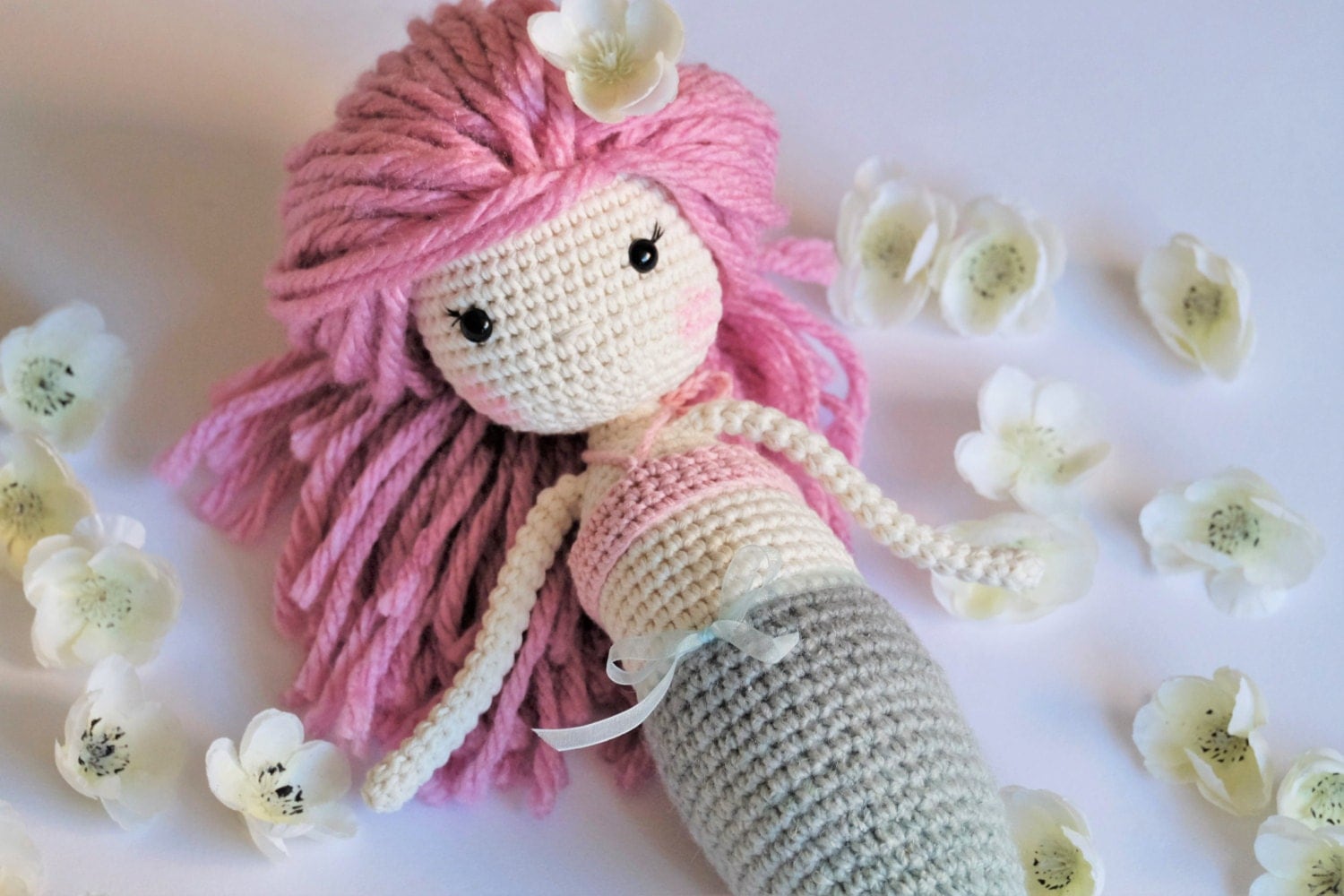 Crochet Amigurumi Mermaid Ready To Ship Plush Doll Gifts for