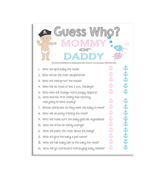 Baby Shower Game Guess Who Printable