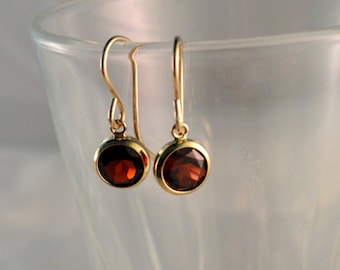 Garnet earrings, Gold garnet earrings, Garnet jewellery, Garnet jewelry, January birthstone earrings, Gifts