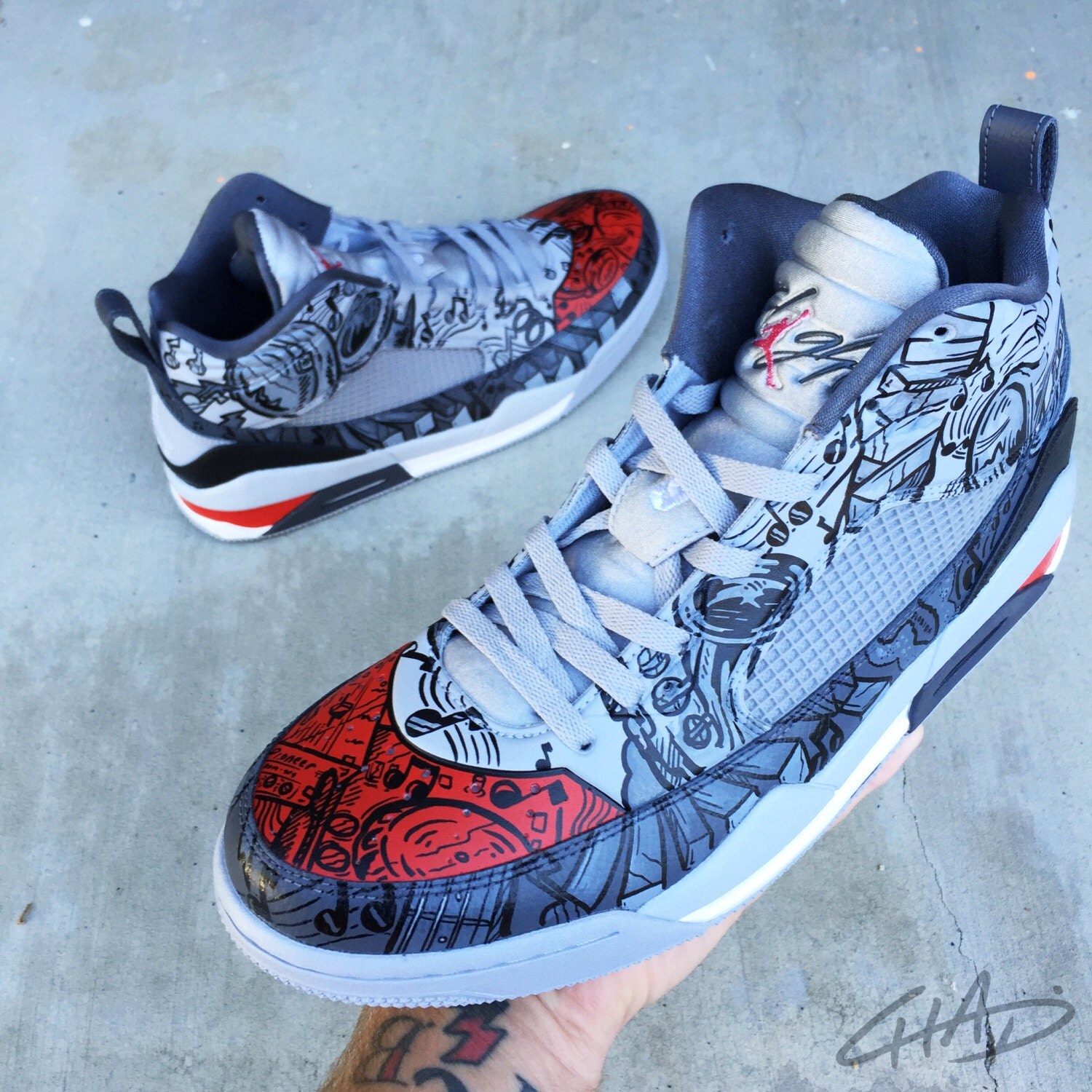 Hey Mr. DJ Custom hand painted Jordans