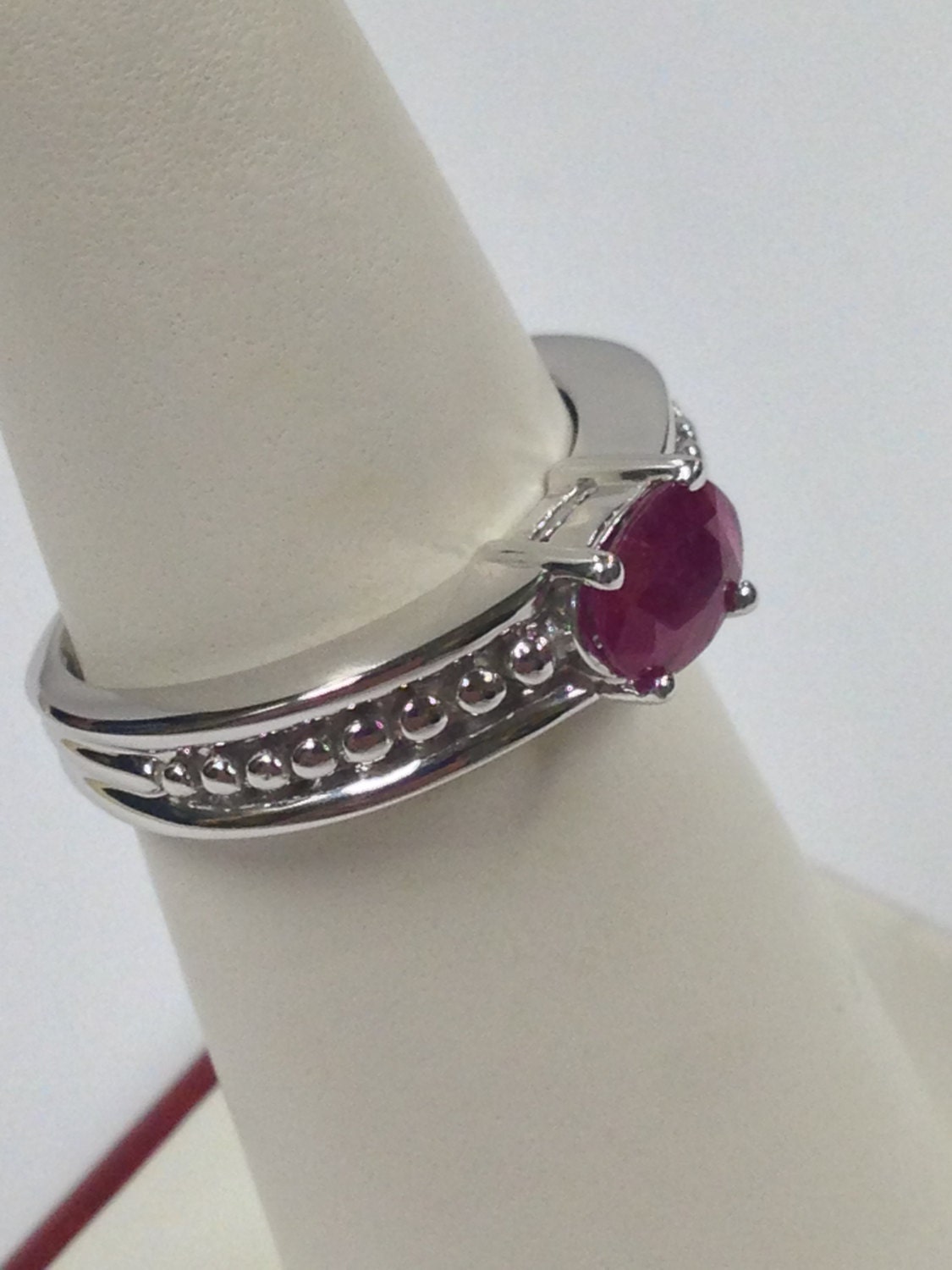 Genuine Ruby Ring 925 Sterling Silver