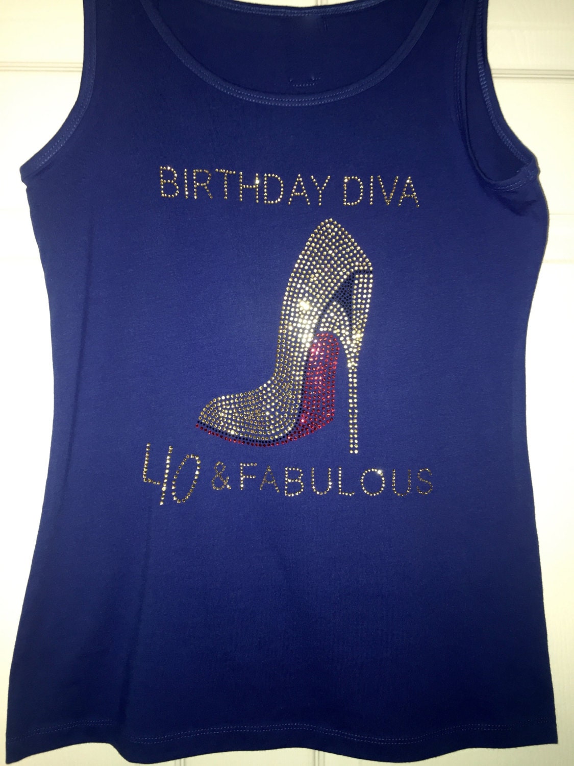 Birthday Diva Gold Rhinestone Shirt Slouchy Flowy Birthday