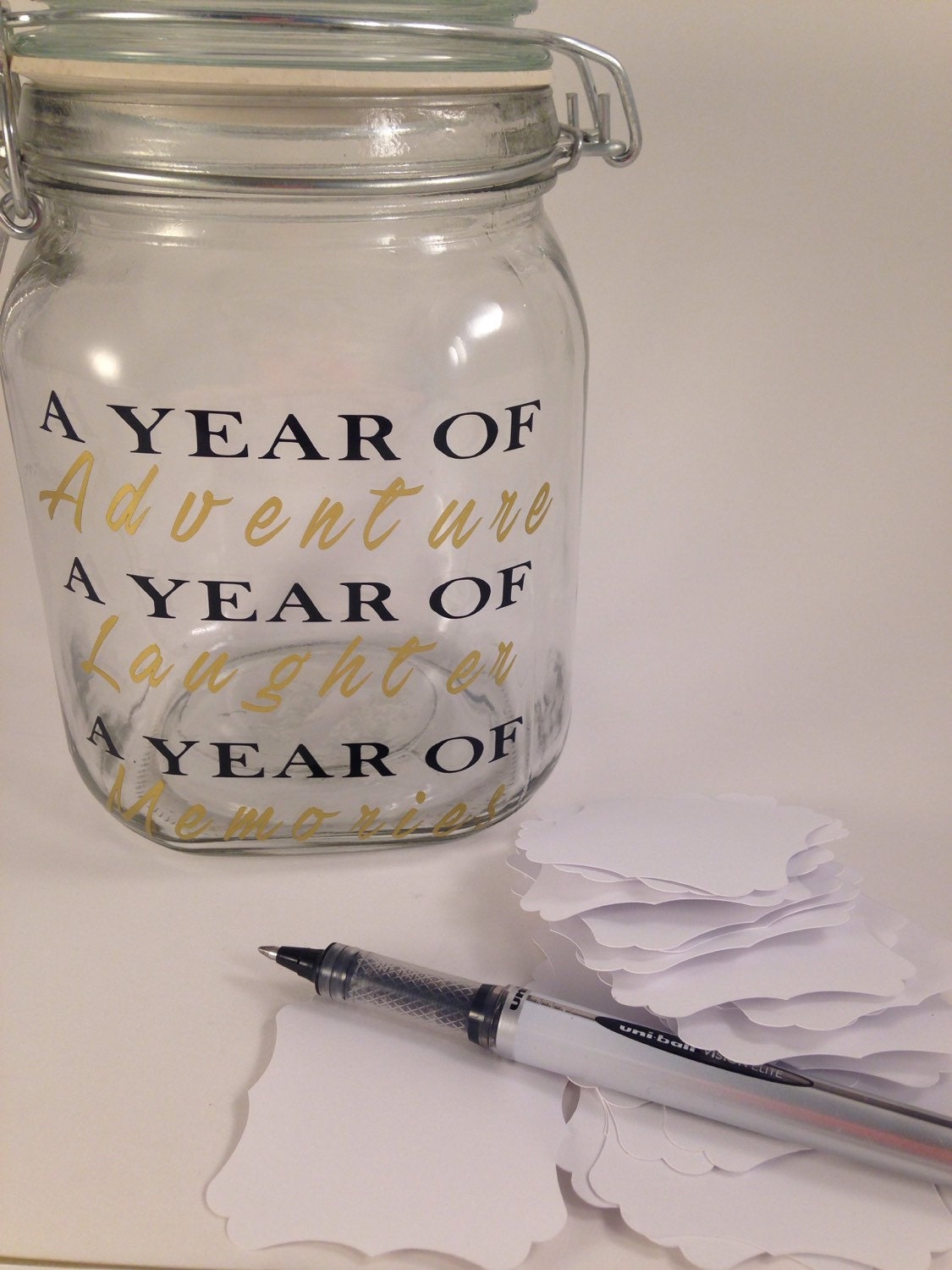 Glass memory jar / New year gift / Wedding gift / Retirement