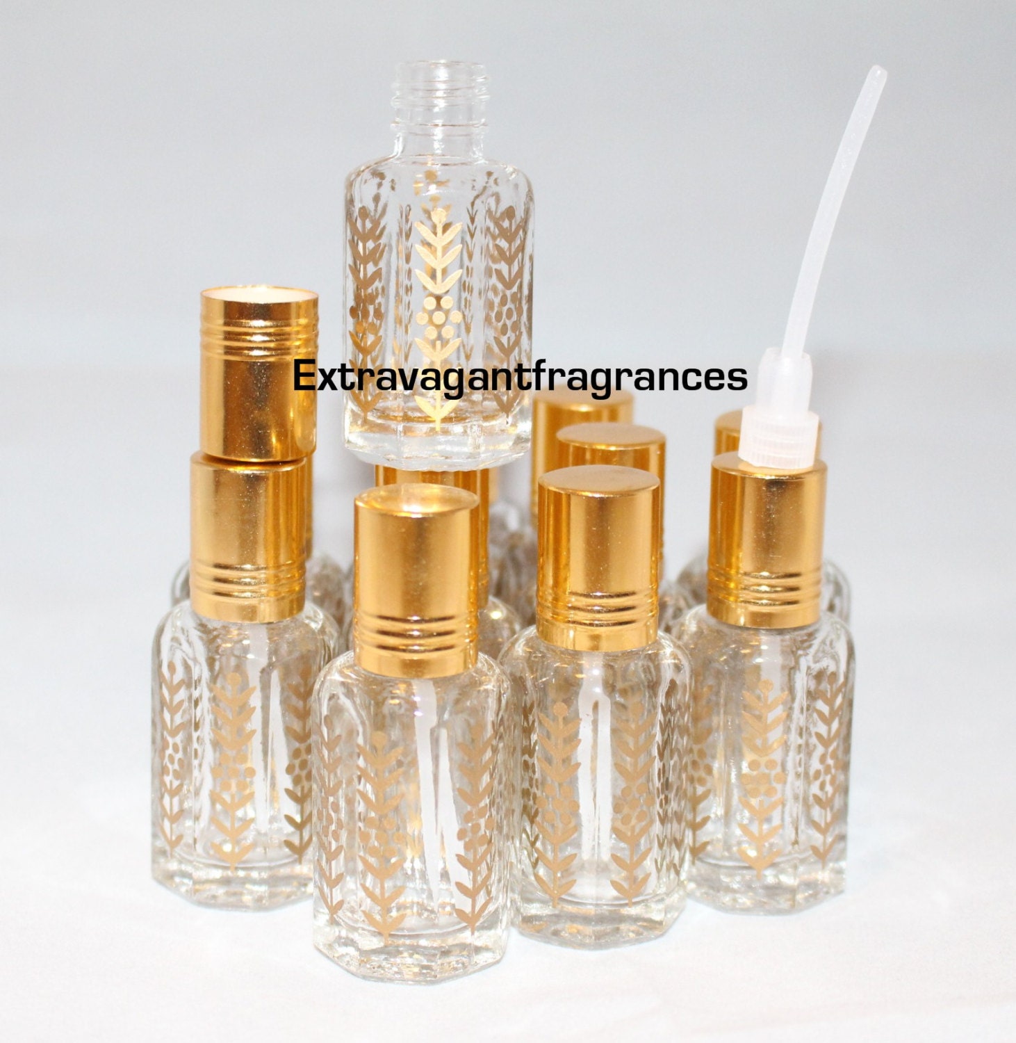 1 dozen 12ml empty perfume oil/essential oil bottles dipstick