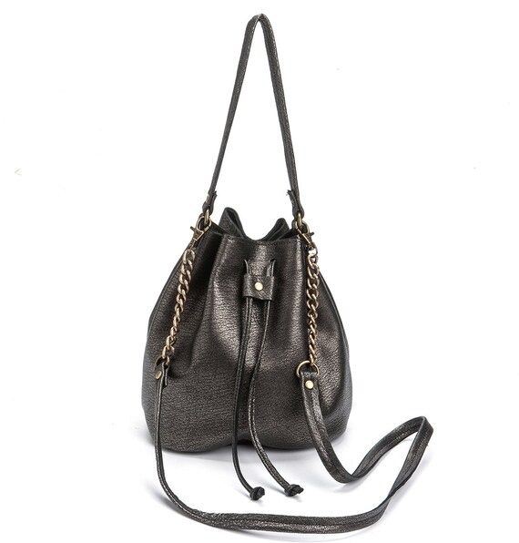 Bucket bag Leather bucket Bag Drawstring bag Mini Leather