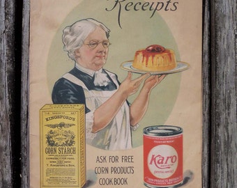 SALE - Early 1900’s Corn Products Receipts Pamphlet Advertising Kingsford’s Corn Starch & Karo Syrup Ad