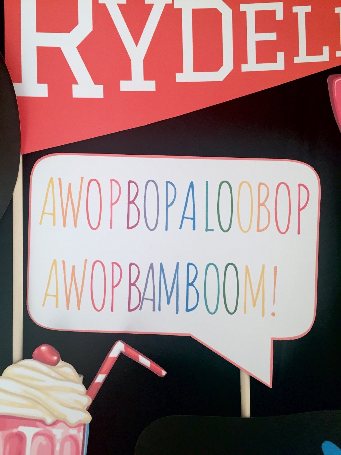 Grease Themed Party Photo Booth Props