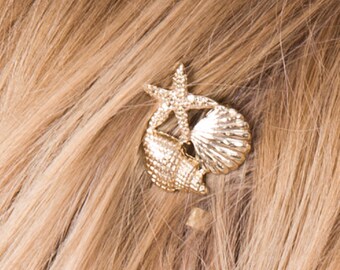 Brown - Handcrafted Seashell Hair Clip 02