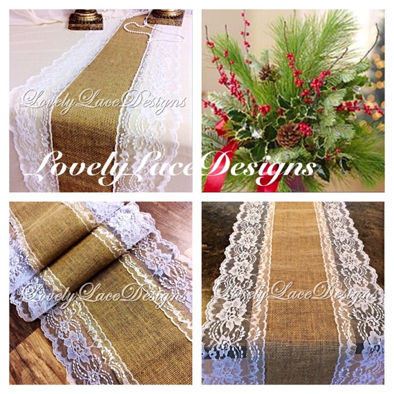 christmas decor burlap lace table runner white lace 4ft christmas decor burlap lace table runner white lace 4ft