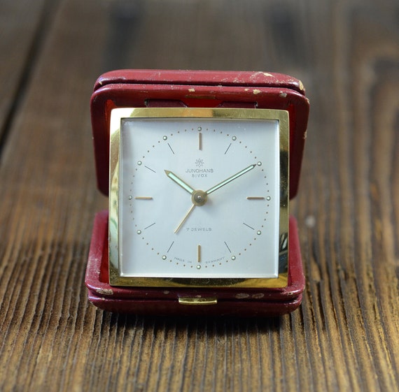 Junghans bivox Alarm Travel Clock 7 jewelsFolding by