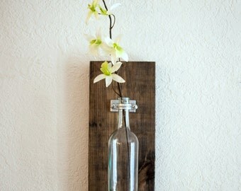 Wine Bottle Wall Vase / Sold Individually - Rustic Modern - Industrial Chic - Wall decorations - Wine Bottle Hanger - Alcohol Wedding Gift