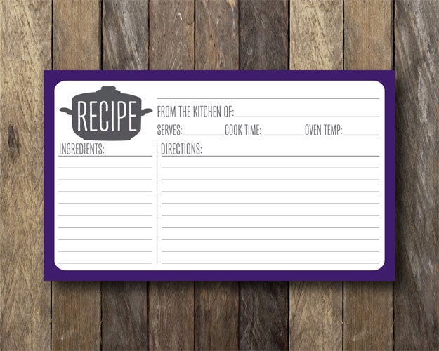 Printable 3x5 Recipe Card
