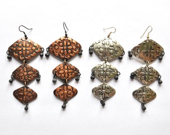 Boucles D'oreilles Goutte Vintage En Argent Sterling Et Améthyste - Années 1990, Occasion Très Propre