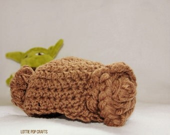 Princess Leia crochet outfit - Star Wars Crochet - Princess Leia Buns - Star Wars - Crochet baby outfit - Star Wars Costume - newborn -tulle
