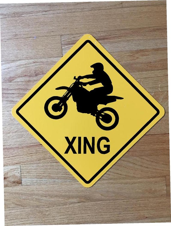 Dirt Bike Xing Sign 12x12 Yellow Aluminum sign