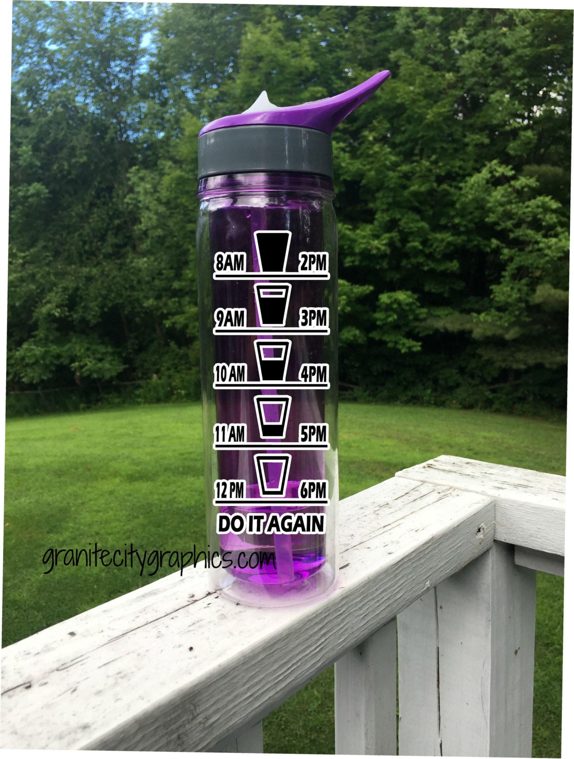 Water bottle measurement printed decal with by GraniteCityGraphics